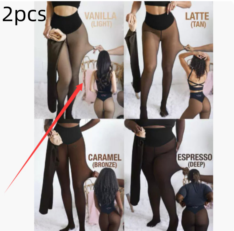 Single Thread Stitching Cross-border Winter Warm Translucent Leggings - Grab & Glow
