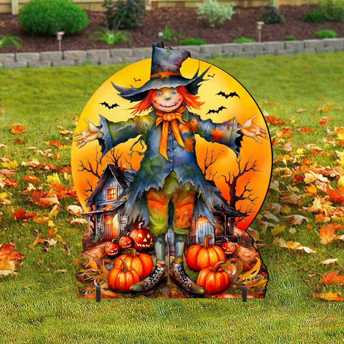Halloween Scarecrow Freestanding Decor - Halloween Outdoor Decor by G. Debrekht - Halloween Decor- 8652798F - Grab & Glow
