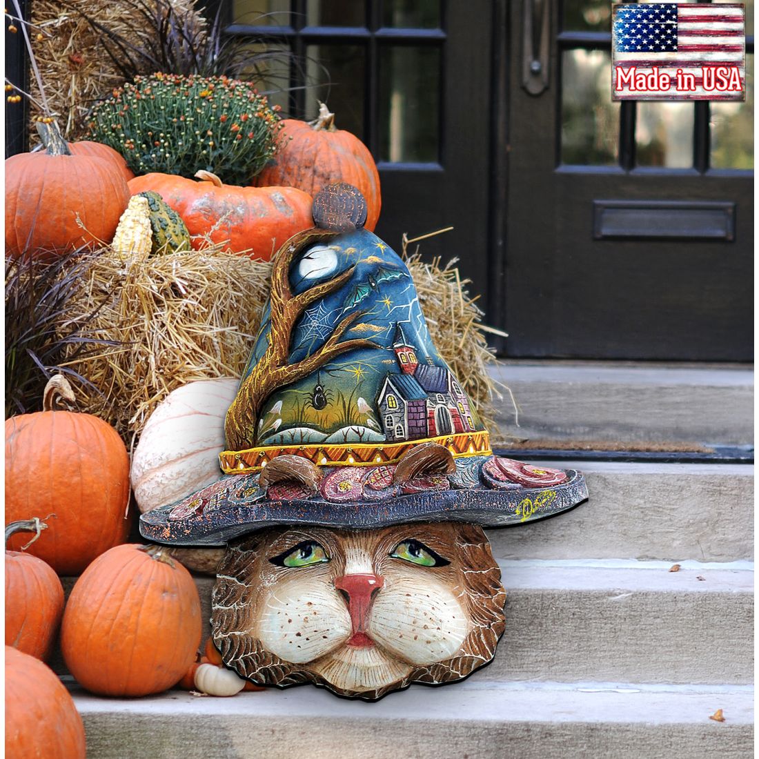 Halloween Eve Cat Halloween Door Decor by G. DeBrekht - Thanksgiving Halloween Decor - 8161039H - Grab & Glow