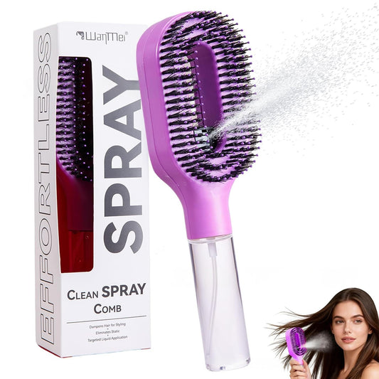 2in1 Sprayer Comb Detangling Scalp Massage Hairbrush With Spray Bottle Essential Oil Water Mist Spray Brush Anti-static Summer - Grab & Glow