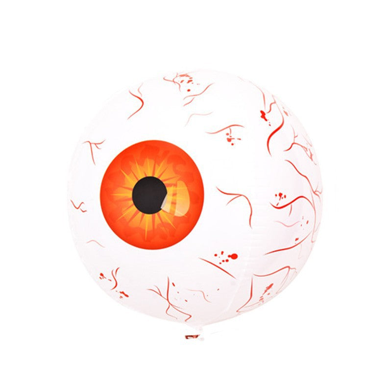 Halloween Inflatable Eyeball Balloons — Bloodshot Foil Balloon Party Decorations - Grab & Glow