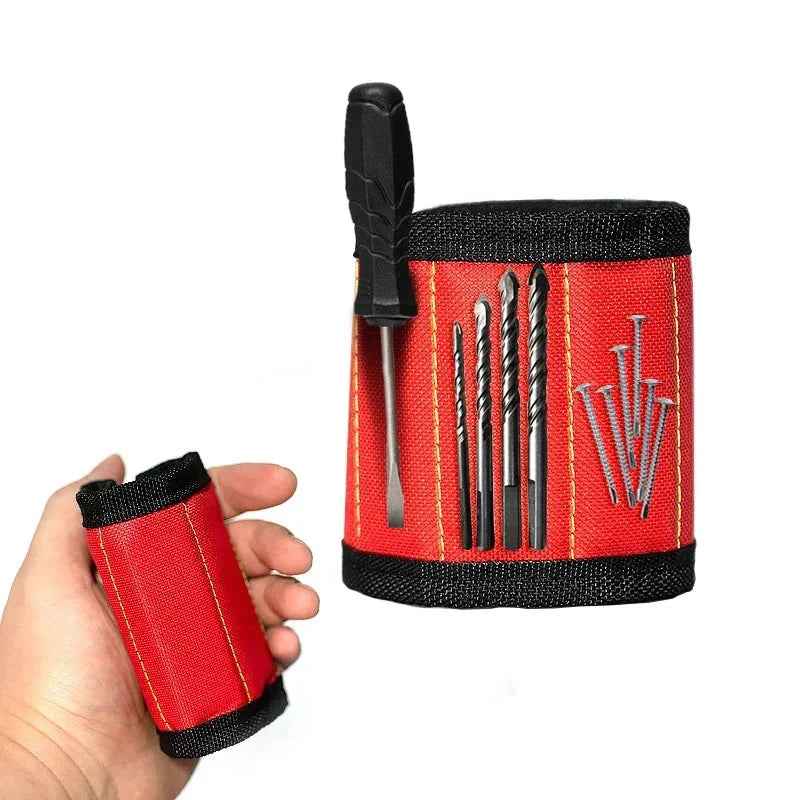 Strong Magnetic Wristband – Portable Tool Bag for Holding Screws, Nails, Nuts, Bolts, and Drill Bits - Grab & Glow