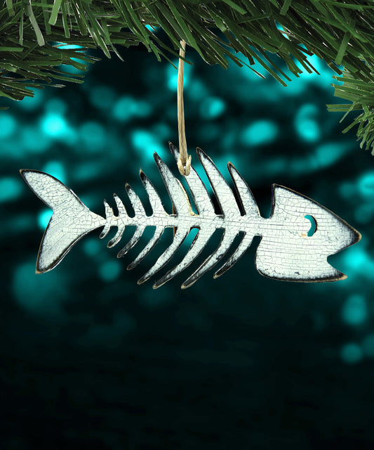 Halloween Fish Skeleton Wooden Ornaments - Thanksgiving Halloween Decor - 8199528 - Grab & Glow
