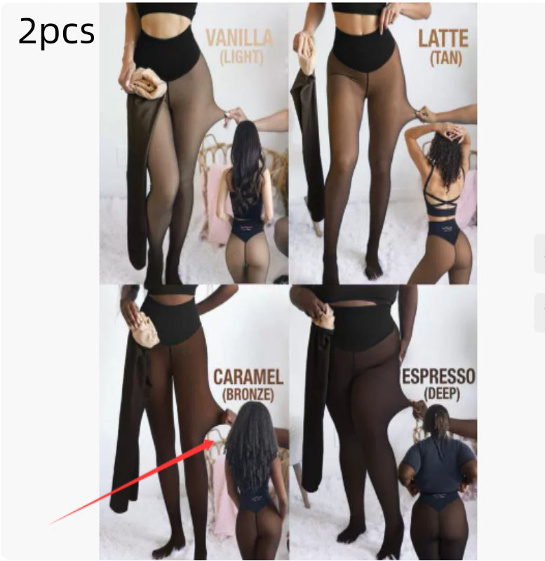 Single Thread Stitching Cross-border Winter Warm Translucent Leggings - Grab & Glow