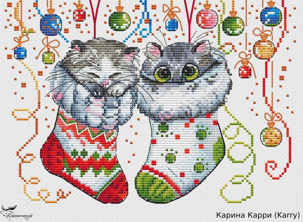 The more cats, the better! - PDF Cross Stitch Pattern - Grab & Glow