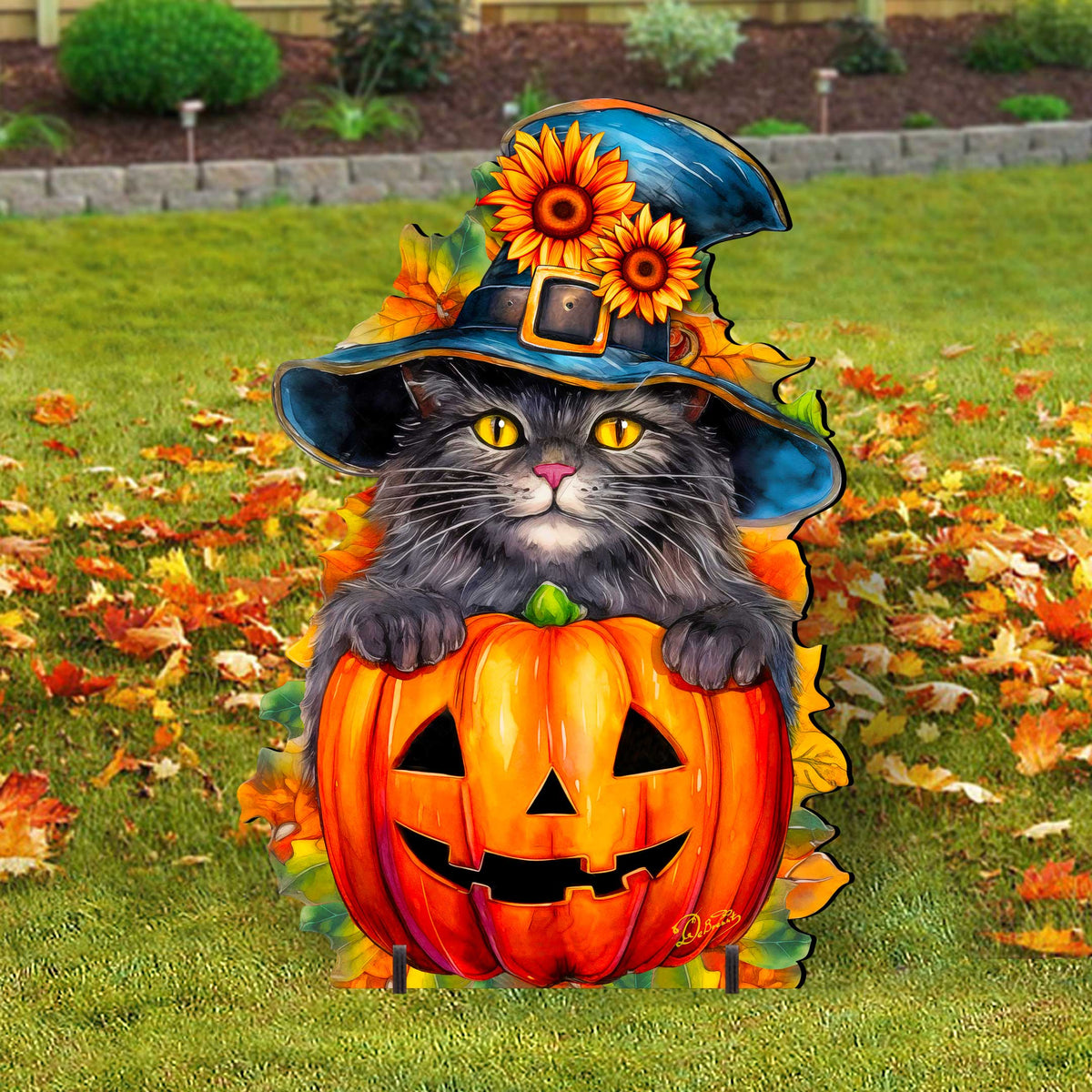 Halloween Black Cat Freestanding Decor - Halloween Outdoor Decor by G. Debrekht - Halloween Decor- 8652794F - Grab & Glow