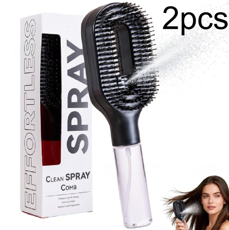 2in1 Sprayer Comb Detangling Scalp Massage Hairbrush With Spray Bottle Essential Oil Water Mist Spray Brush Anti-static Summer - Grab & Glow