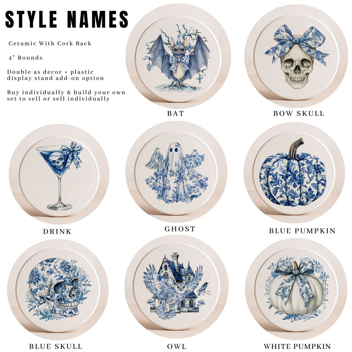 Chinoiserie Halloween Coasters - Grab & Glow