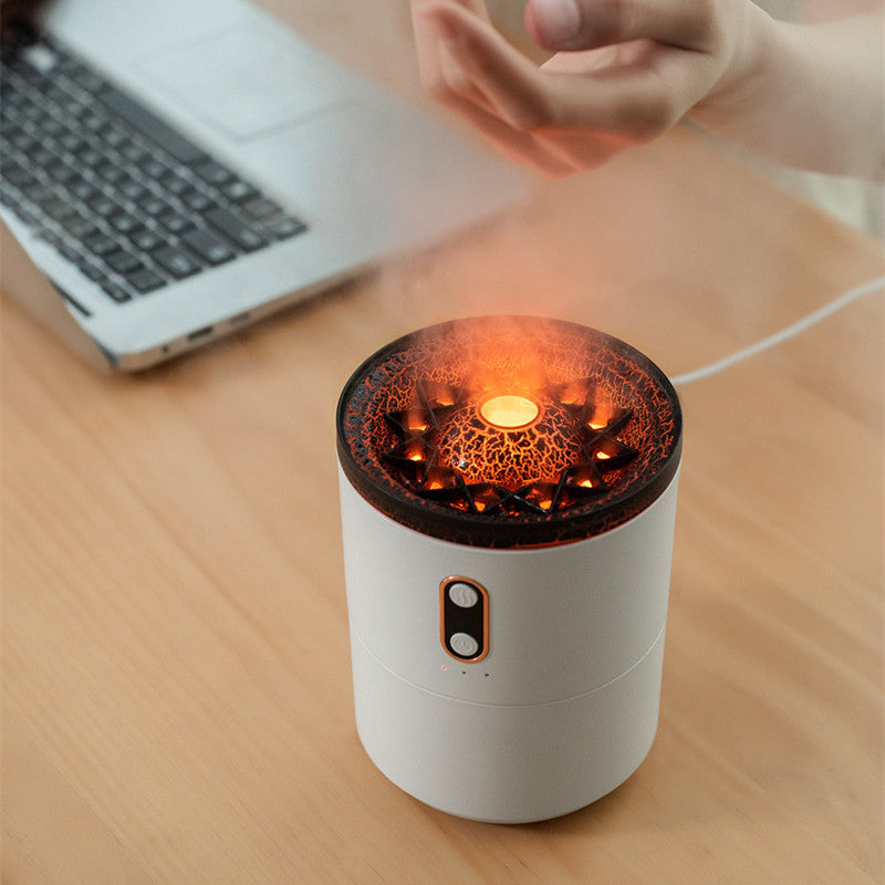 Volcanic Flame Aroma Essential Oil Diffuser USB Portable Jellyfish Air Humidifier Night Light Lamp Fragrance Humidifier - Grab & Glow