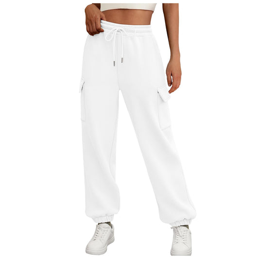 Women's Sweatpants Fleece Lined Baggy Athletic Jogger Trousers With Pockets Fall Casual Trendy Cargo Pants Fall Outfits - Grab & Glow