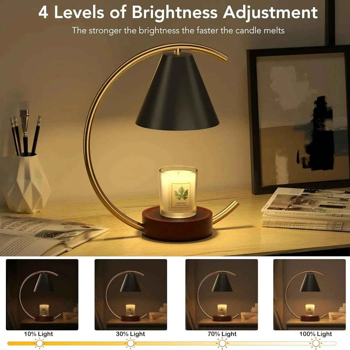 Dimmable Candle Warmer Lamp – Efficient, Flame-Free Fragrance - Grab & Glow