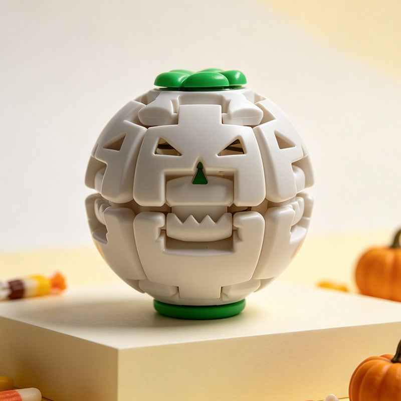Halloween Pumpkin Press-and-Spin Glowing Night Light Gyro Stress-Relief Toy - Grab & Glow