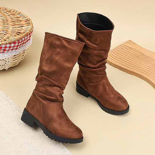 Korean-style Velvet-lined High-top Kids' Fashion Boots - Grab & Glow