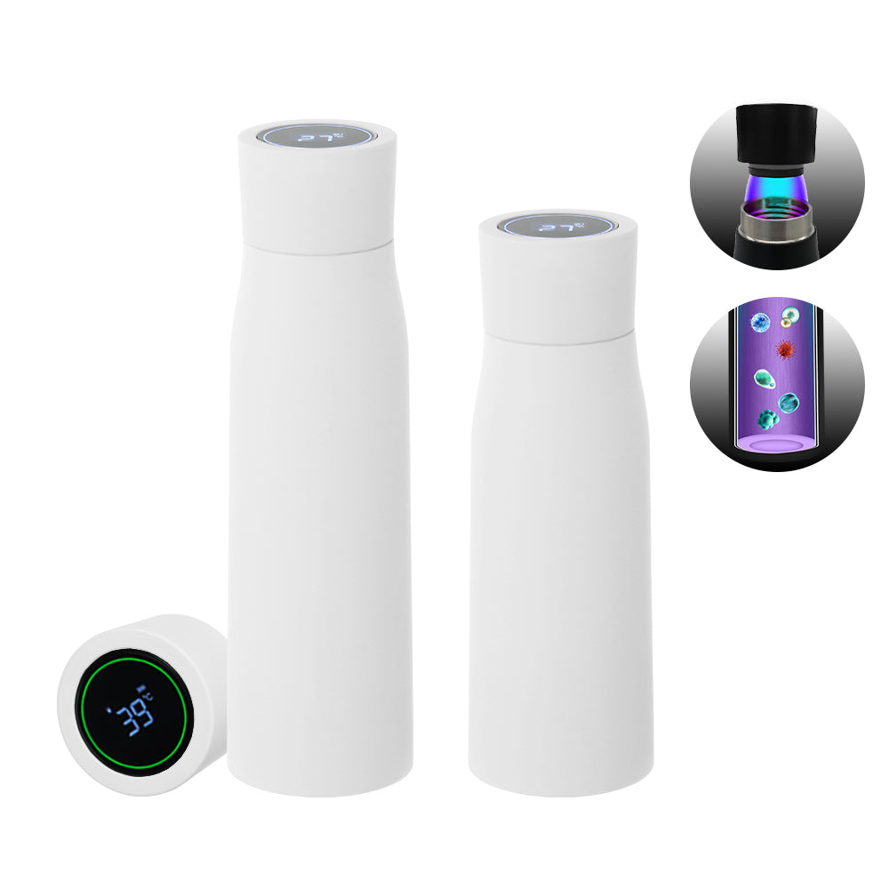 Thermal Water Bottle, Smart Temperature Display Insulated Cup, Stainless Steel Water Cup Tumbler Bottle - Grab & Glow
