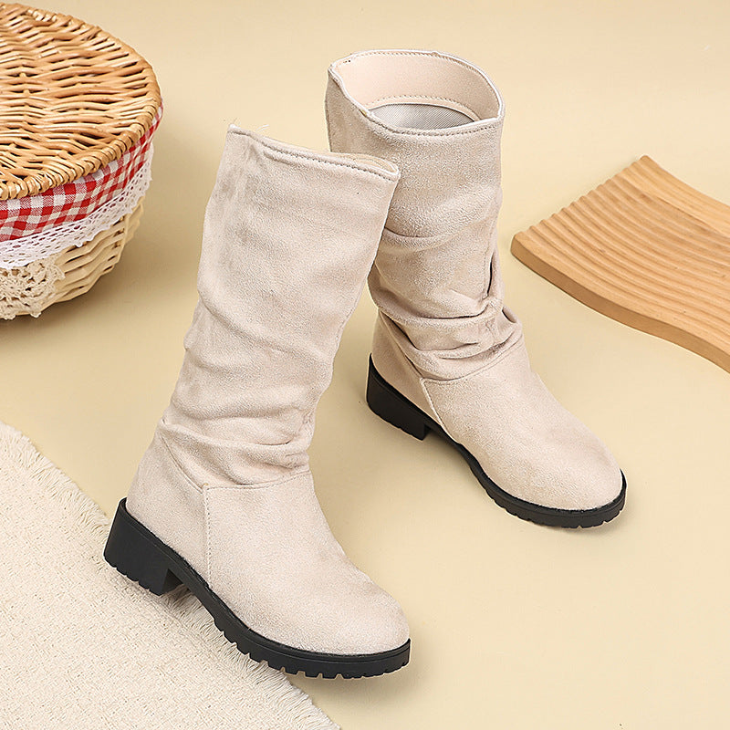 Korean-style Velvet-lined High-top Kids' Fashion Boots - Grab & Glow