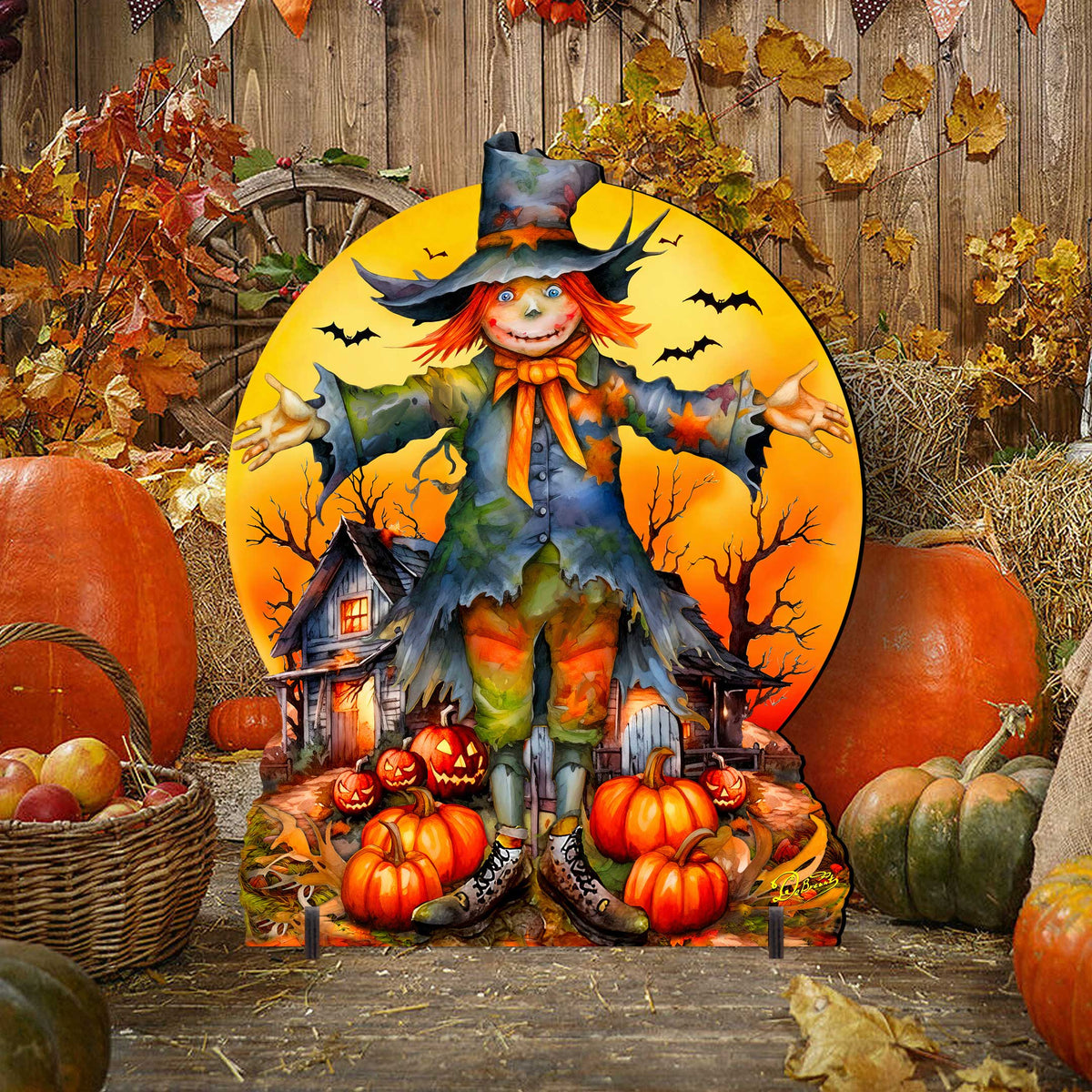Halloween Scarecrow Freestanding Decor - Halloween Outdoor Decor by G. Debrekht - Halloween Decor- 8652798F - Grab & Glow