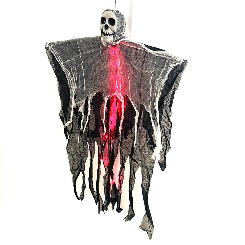 Hanging Halloween Skeleton Ghost Prop — Spooky Outdoor & Indoor Horror Decoration - Grab & Glow