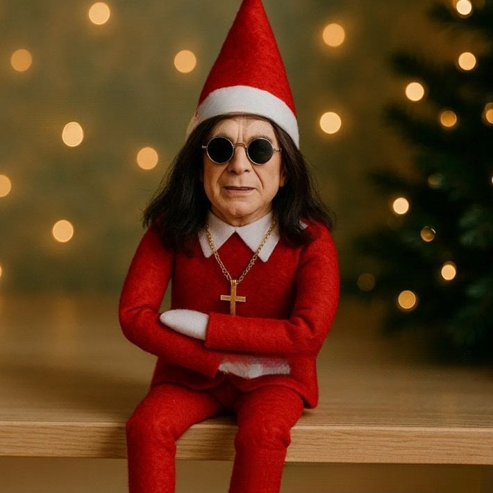 Fashion Ozzy Christmas Elf Doll Xmas Trees Decoration Ornaments Music Godfather Classic Sitting Posture Noel Elf Plush Toys - Grab & Glow