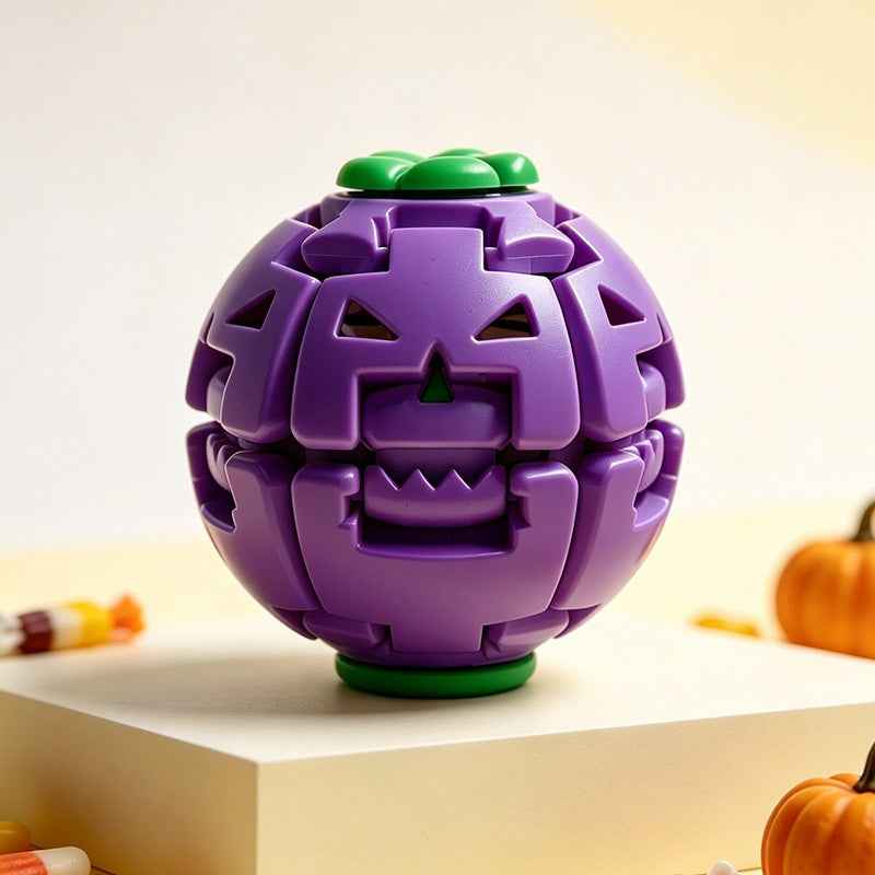 Halloween Pumpkin Press-and-Spin Glowing Night Light Gyro Stress-Relief Toy - Grab & Glow