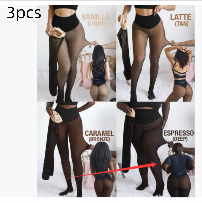 Single Thread Stitching Cross-border Winter Warm Translucent Leggings - Grab & Glow