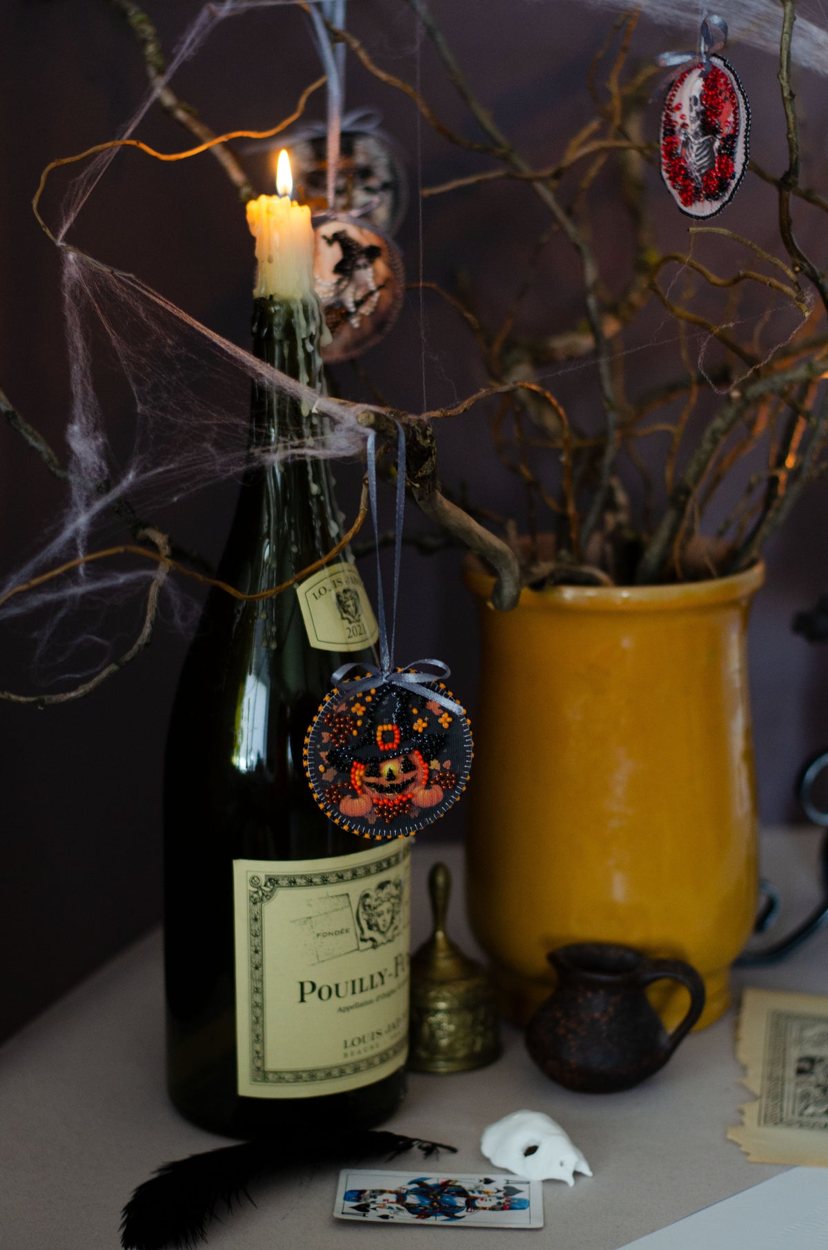 Festive Halloween Mini Bead Embroidery Decoration Kit by Abris Art ABT-039 - Grab & Glow
