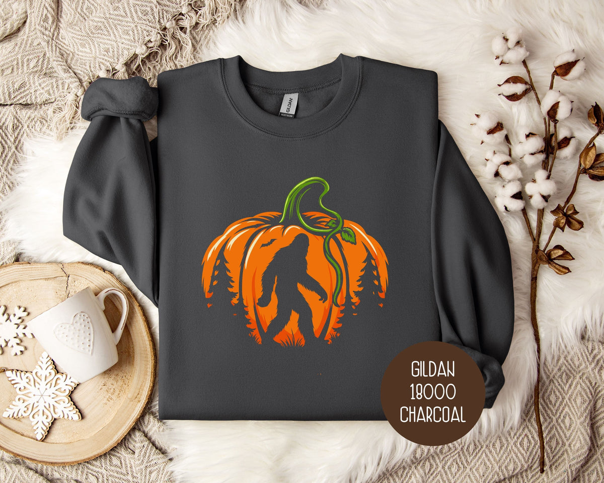 Bigfoot Pumpkin Halloween Sweatshirt - Grab & Glow