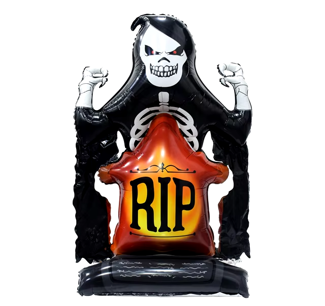 Halloween Skeleton Standing Foil Balloon Decoration F07M1-31 - Grab & Glow