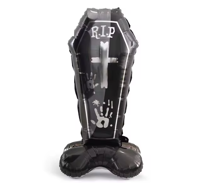 Halloween Coffin Standing Foil Balloon Decoration F07M1-38 - Grab & Glow
