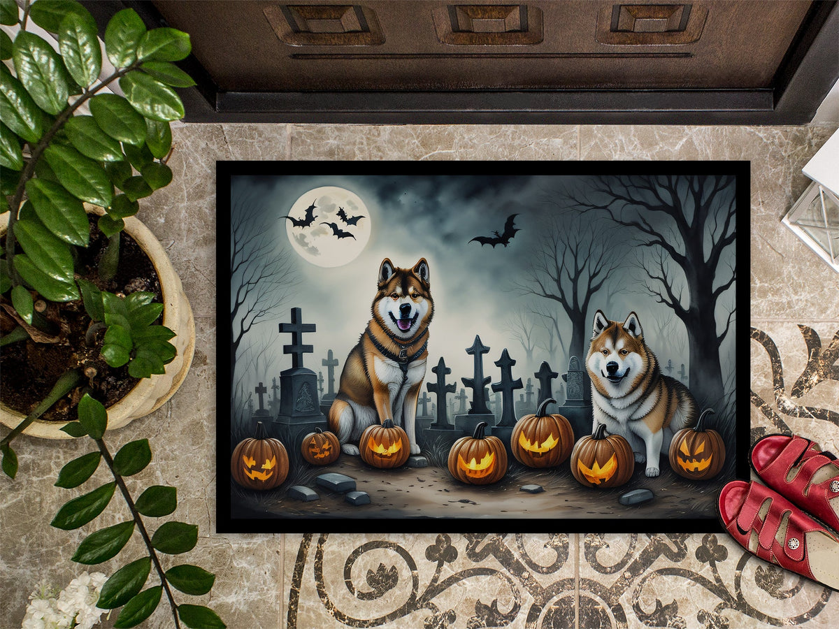 Akita Spooky Halloween Doormat - Grab & Glow