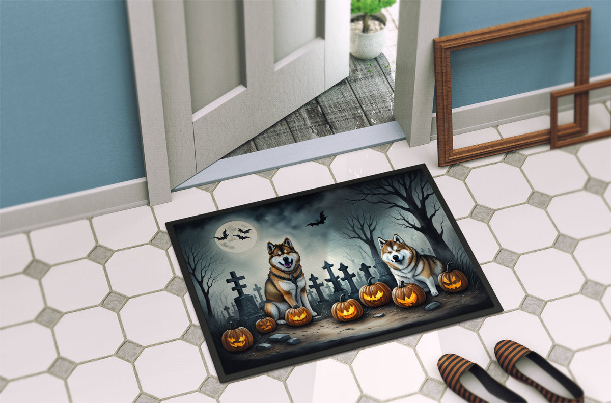 Akita Spooky Halloween Doormat - Grab & Glow