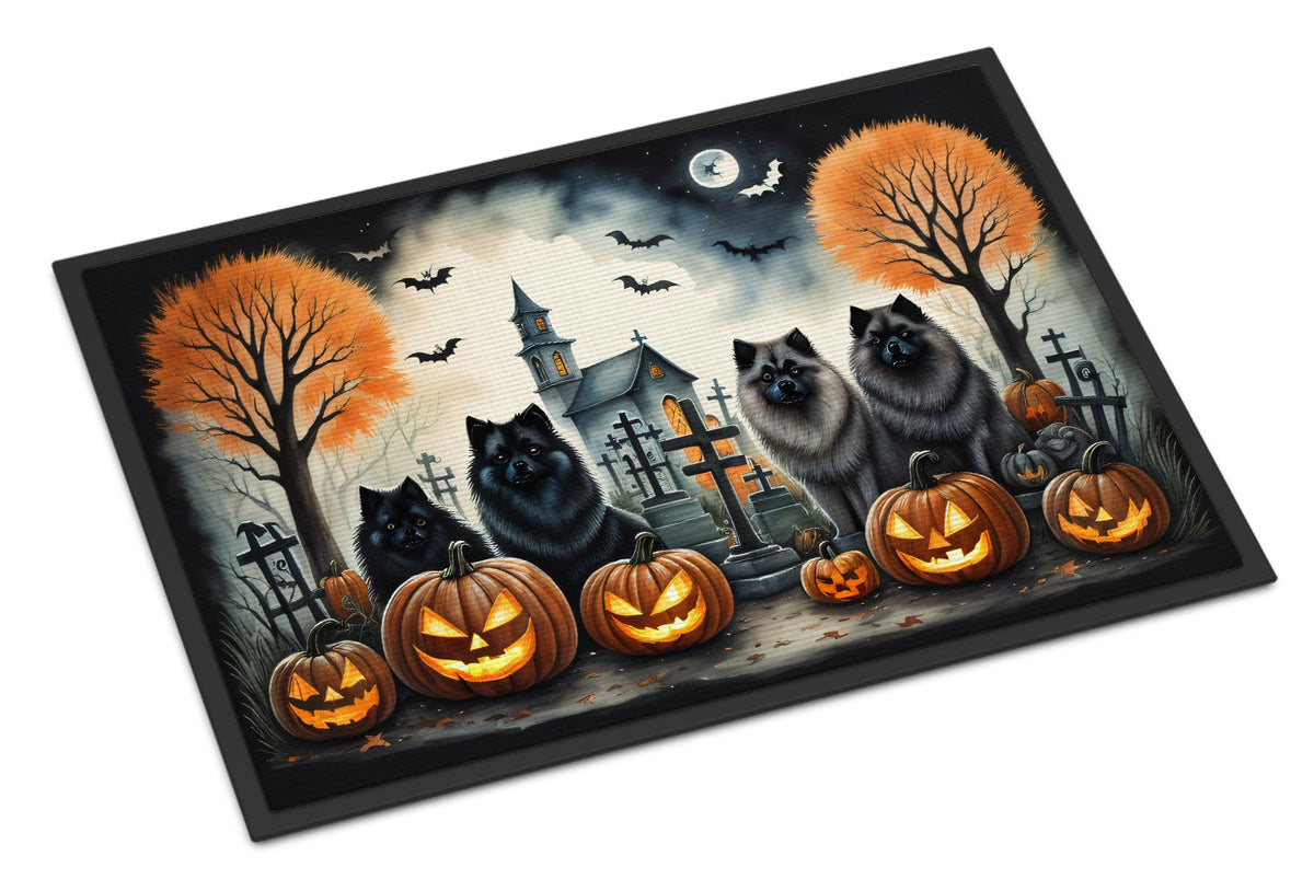 Keeshond Spooky Halloween Doormat - Grab & Glow