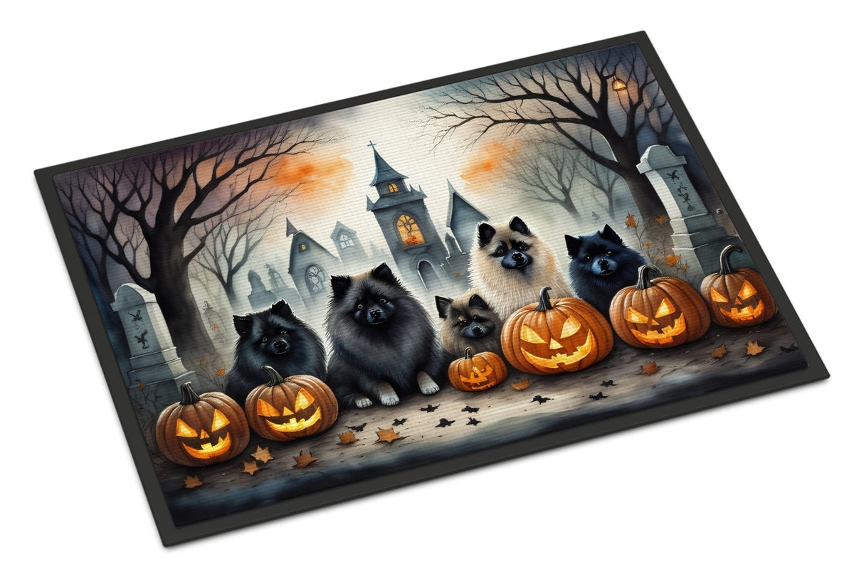 Keeshond Spooky Halloween Doormat - Grab & Glow
