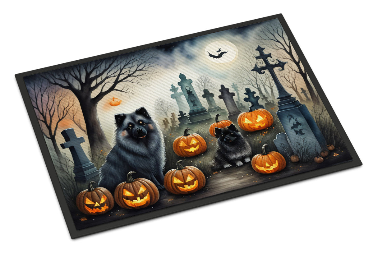 Keeshond Spooky Halloween Doormat - Grab & Glow