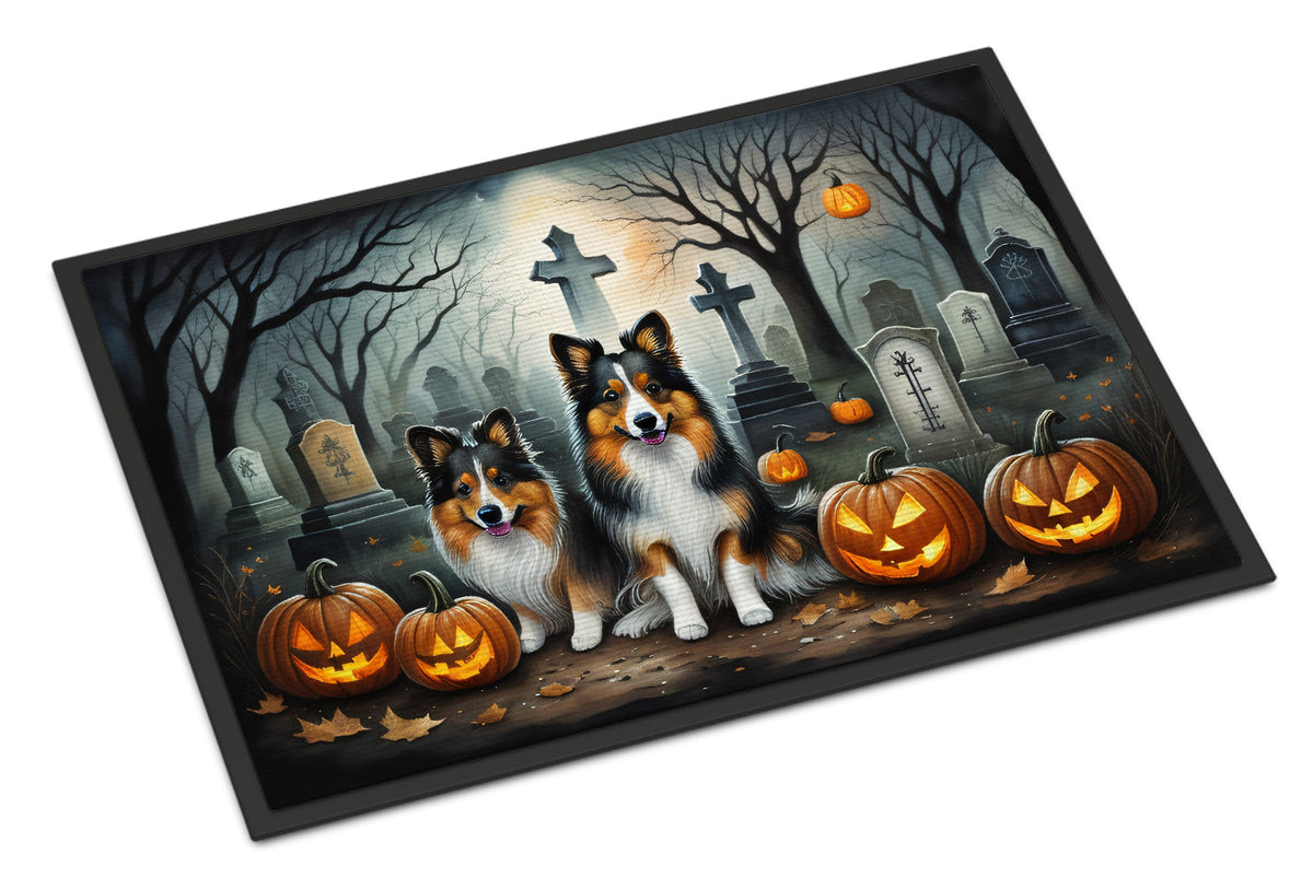 Sheltie Spooky Halloween Doormat - Grab & Glow
