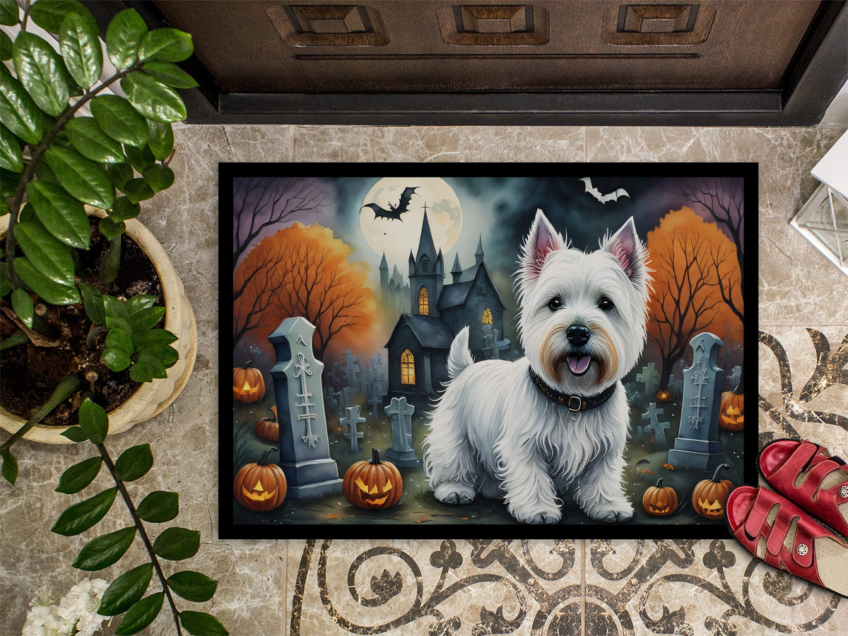 Westie Spooky Halloween Doormat - Grab & Glow
