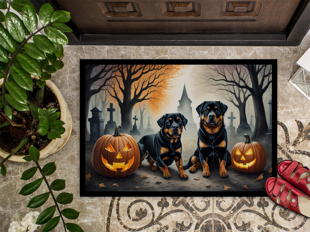 Rottweiler Spooky Halloween Doormat - Grab & Glow