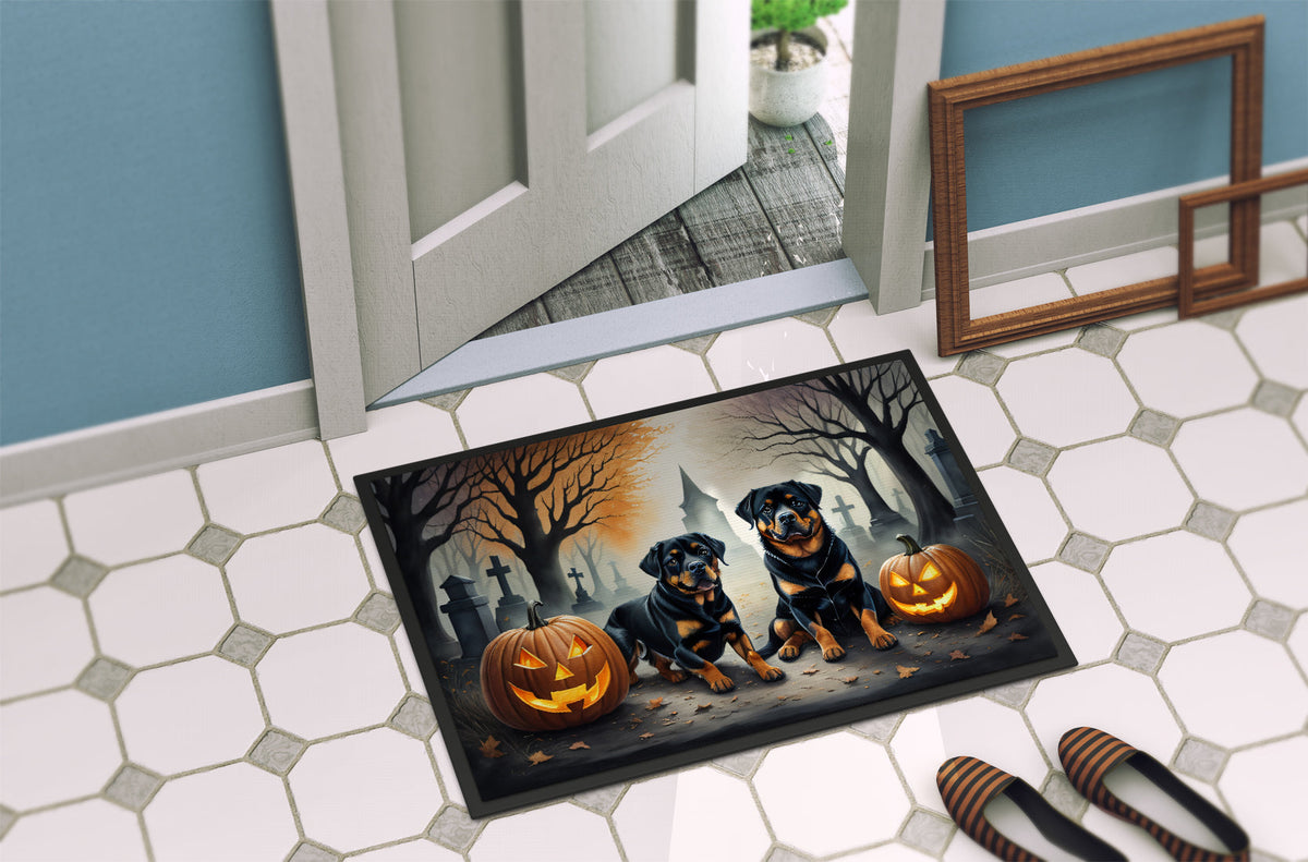 Rottweiler Spooky Halloween Doormat - Grab & Glow