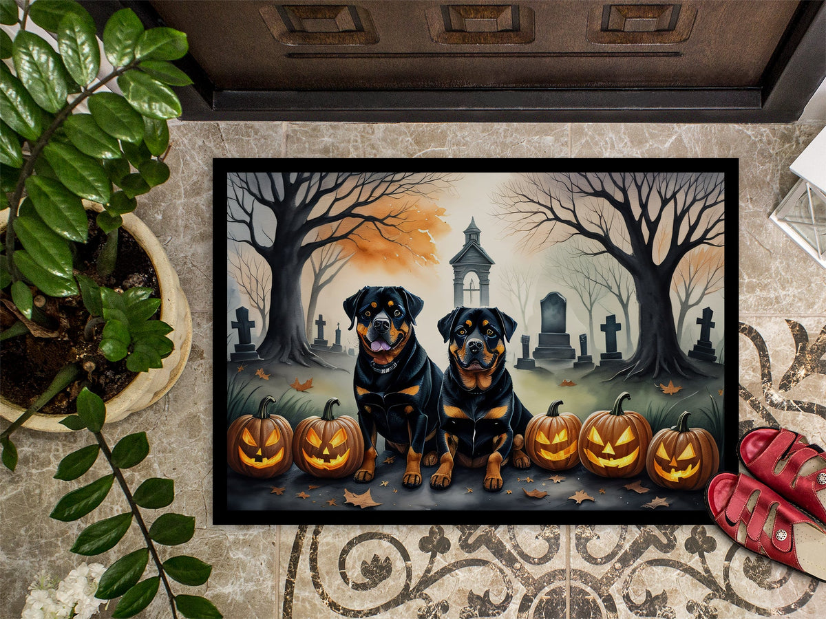 Rottweiler Spooky Halloween Doormat - Grab & Glow