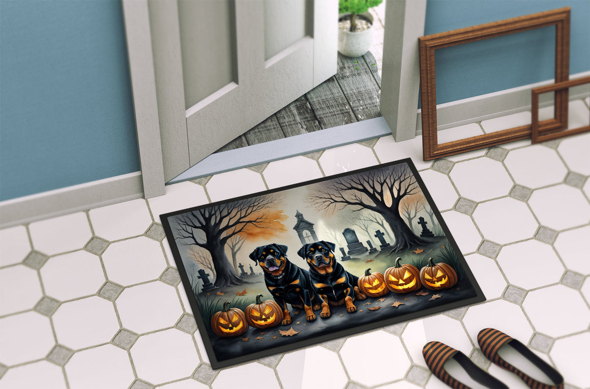 Rottweiler Spooky Halloween Doormat - Grab & Glow