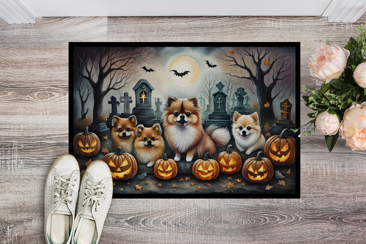 Pomeranian Spooky Halloween Doormat - Grab & Glow