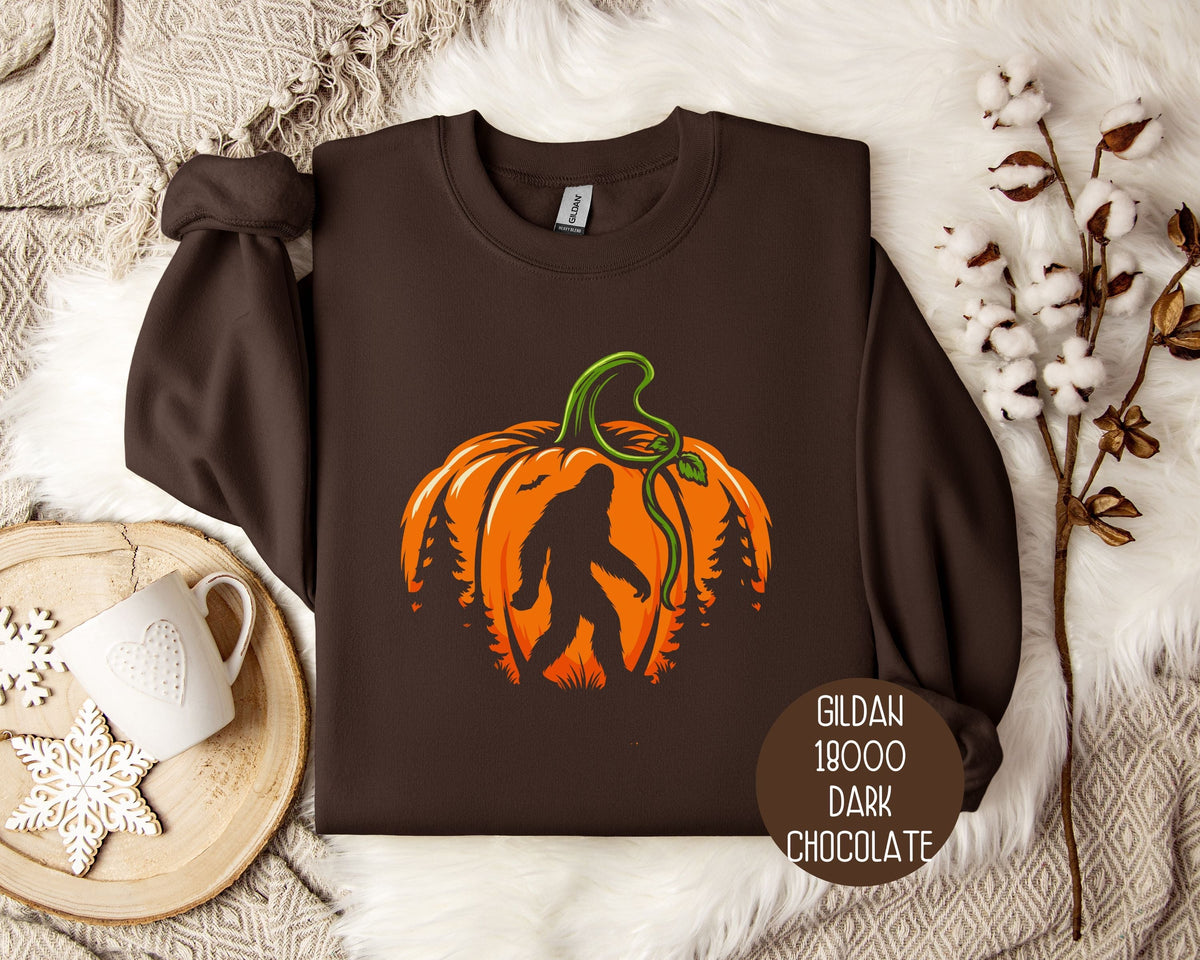 Bigfoot Pumpkin Halloween Sweatshirt - Grab & Glow