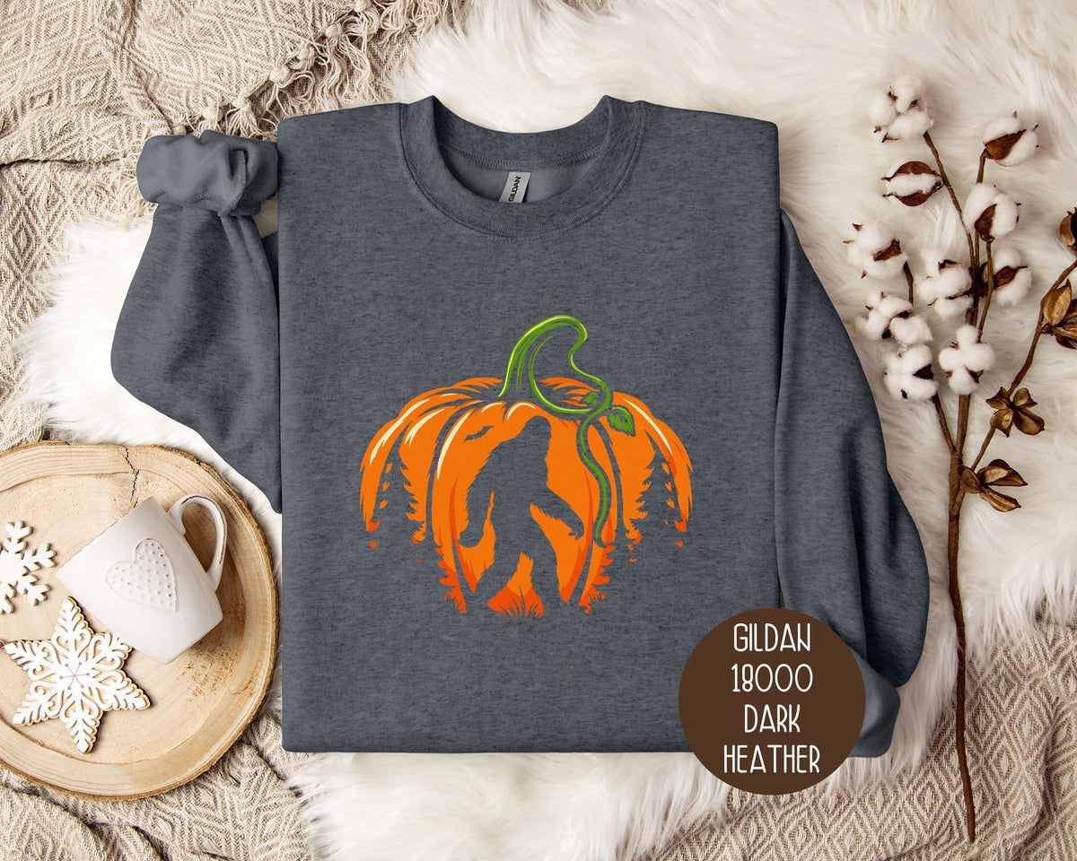 Bigfoot Pumpkin Halloween Sweatshirt - Grab & Glow