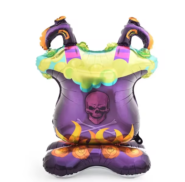 Halloween Cauldron Standing Foil Balloon — Witch's Brew Party Decoration - Grab & Glow
