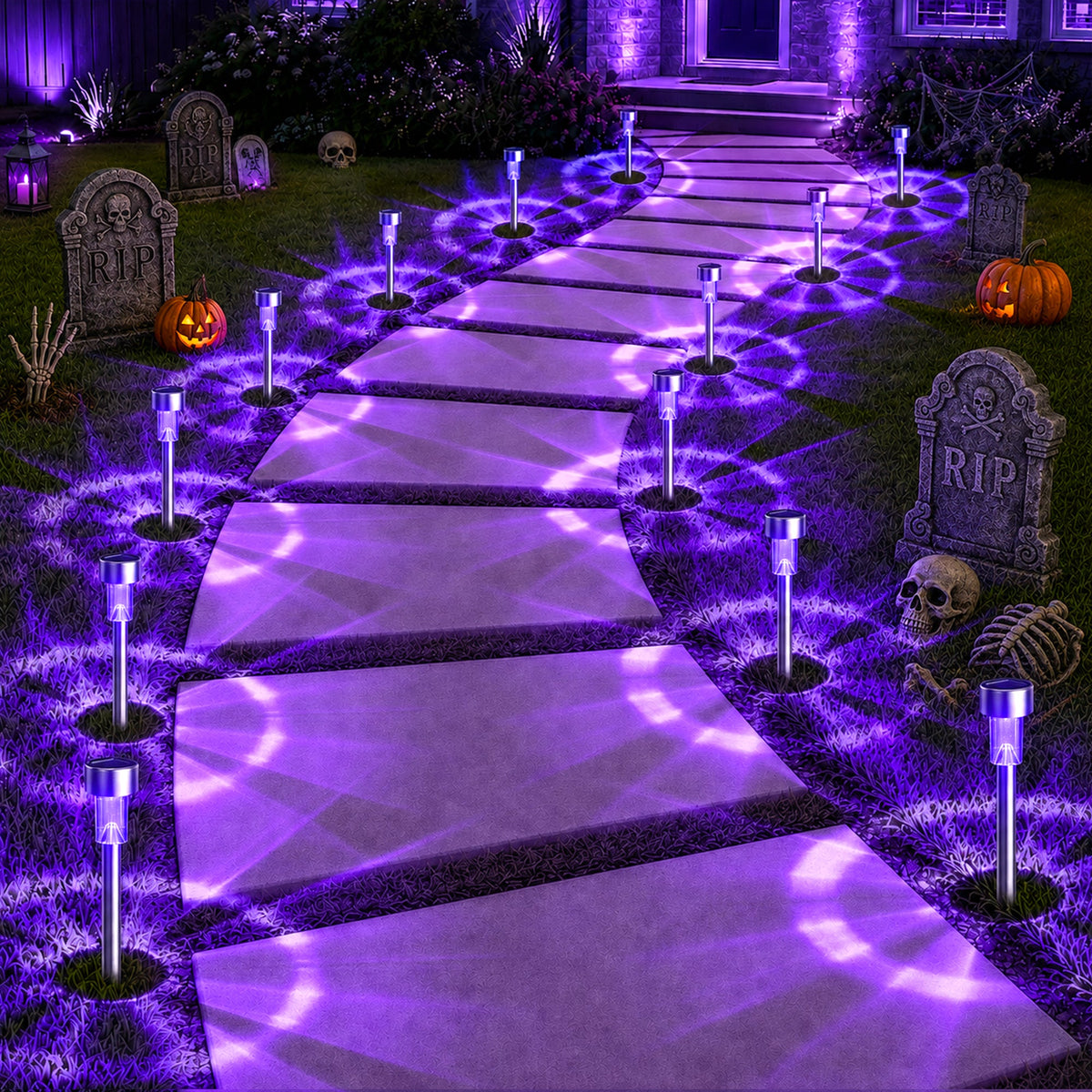 GIGALUMI Solar Halloween Lights Outdoor Waterproof Halloween Decor - Grab & Glow