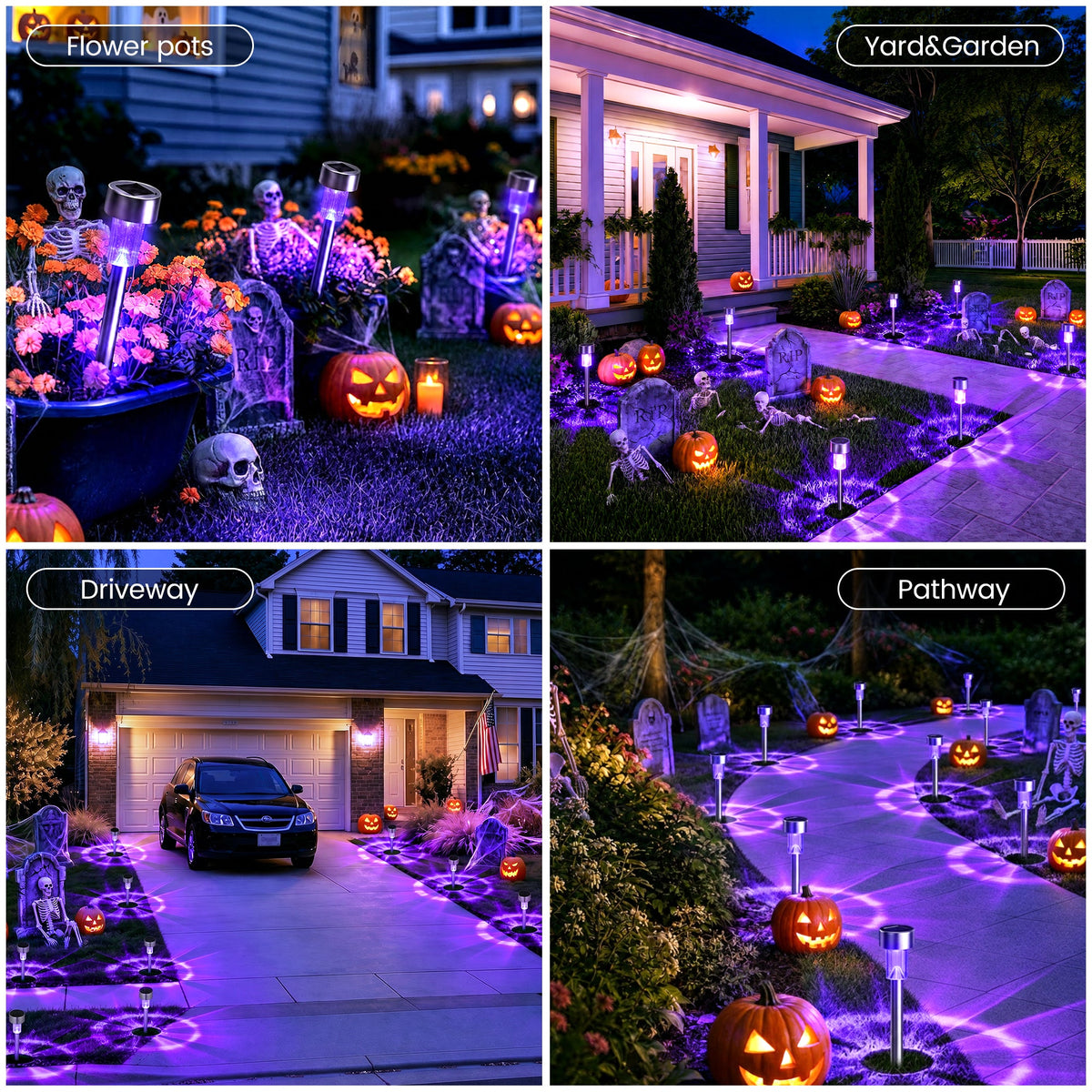 GIGALUMI Solar Halloween Lights Outdoor Waterproof Halloween Decor - Grab & Glow