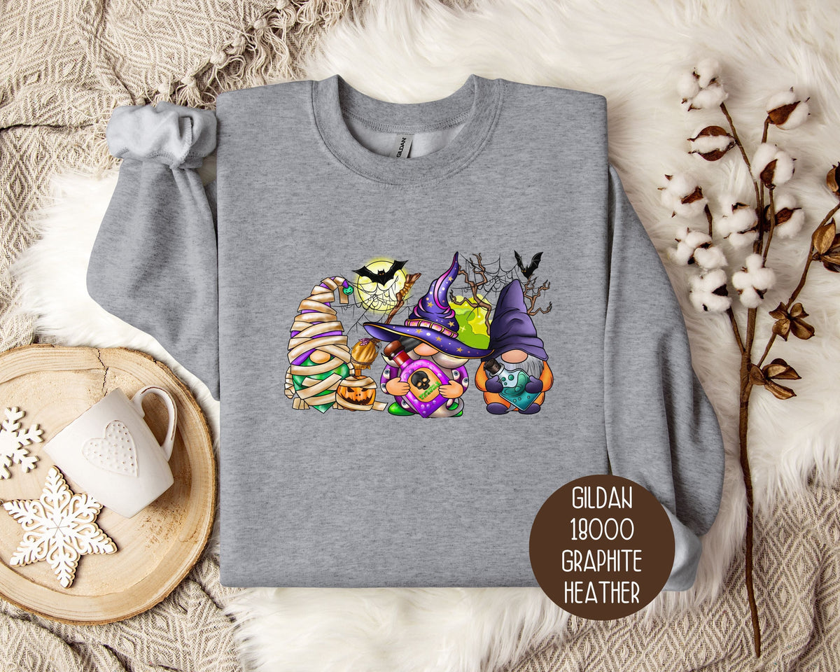 Fall Halloween Gnomes Sweatshirt - Grab & Glow