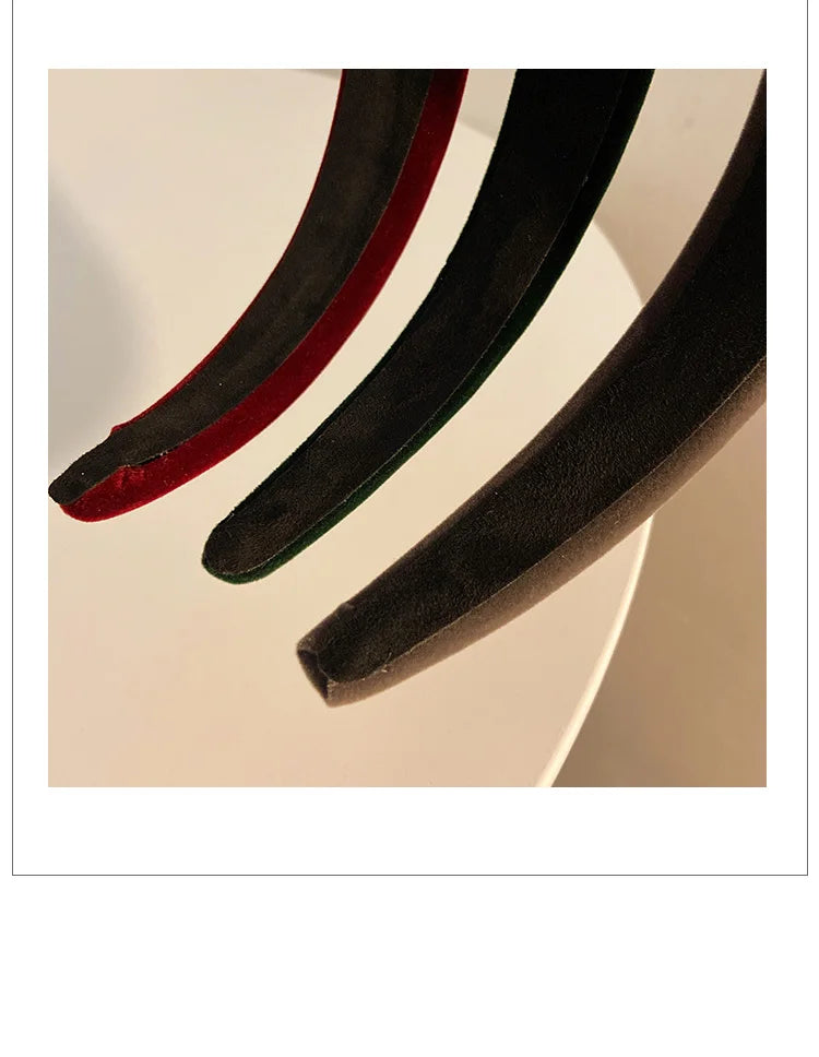 Winter Thick Black Headbands for Women Velvet Sponge Hairband Girls Wide Hair Bezel Elasticity Padded Headwear Hair Accessories by Grab & Glow