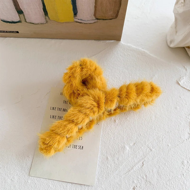 Fashion Hair Clips Female Hair Crabs Soft Girl Women Plush Hair Claws Hairgrips Elegant Headwear Woman Hair Accessories Ornament by Grab & Glow