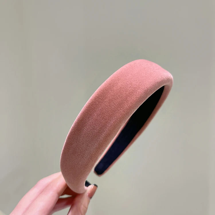 Winter Thick Black Headbands for Women Velvet Sponge Hairband Girls Wide Hair Bezel Elasticity Padded Headwear Hair Accessories by Grab & Glow