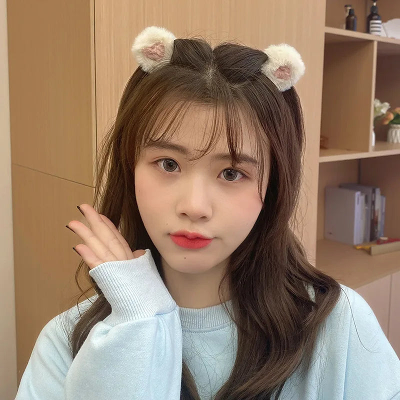 New Fashion Side Clip Three-dimensional Cat Ear Hairgrips For Plush Hairpin Japanese Cute Bangs Clip Headdress Hair Accessories by Grab & Glow